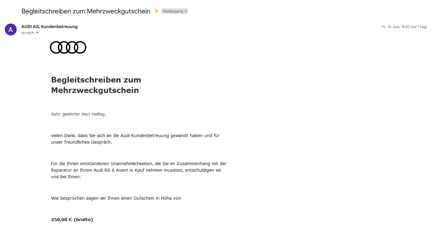 Begleitschreiben zum Mehrzweckgutschein